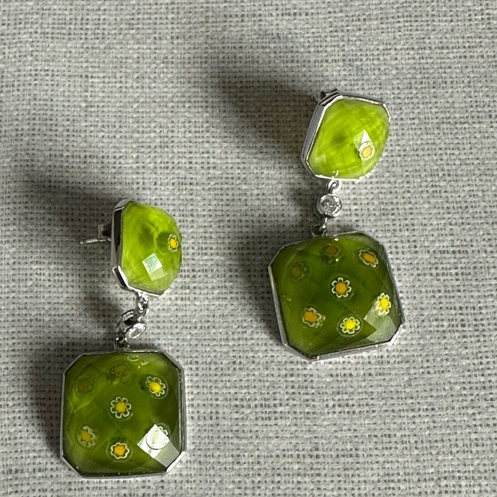 Alan K Lime and Lemon Floral Earrings